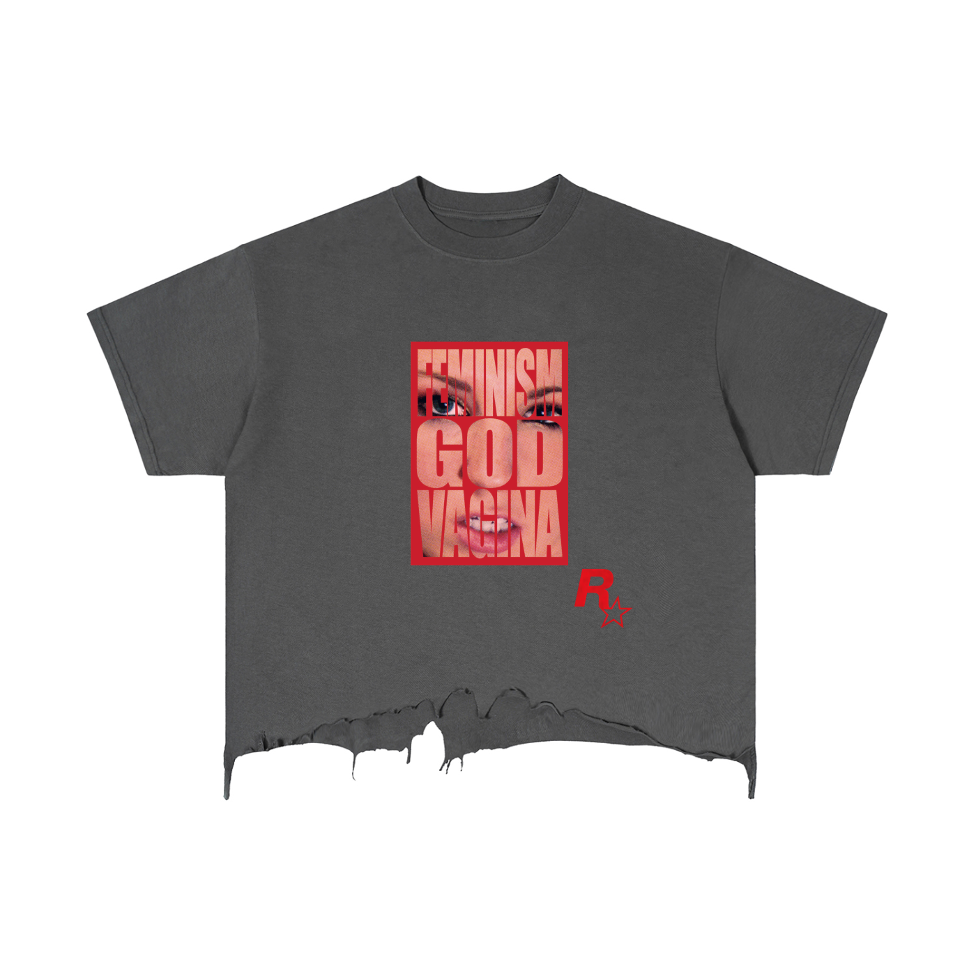 “I WANT IT ALL” Boxy Distressed Hem T-Shirt