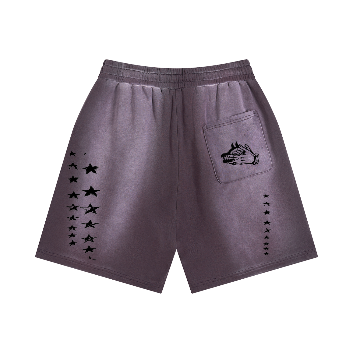 “WEAPONS” Sun Fade Distressed Shorts