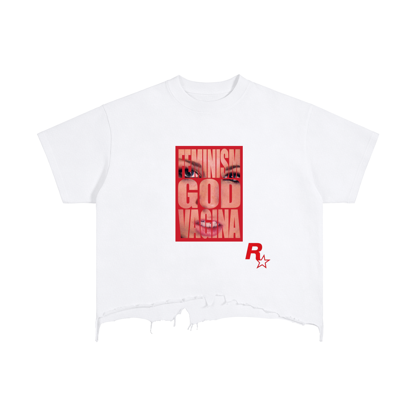 “I WANT IT ALL” Boxy Distressed Hem T-Shirt