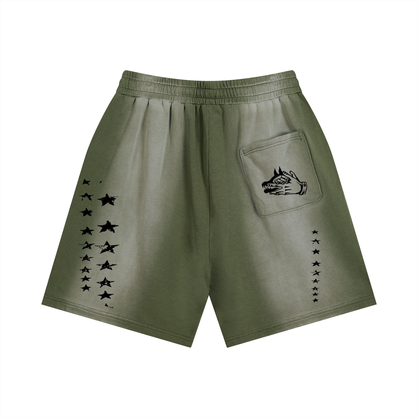 “WEAPONS” Sun Fade Distressed Shorts